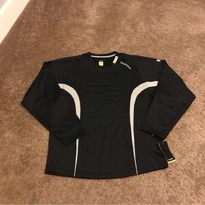 NWT   Diadora Mens Black Sporty Embroidered Crewneck Logo Sweatshirt Large